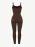 Well-in Vogue High Stretchy Seamless Sling Tummy Control Jumpsuit Removable cup pads